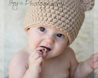 CHRISTMAS IN JULY Sale! Baby Bear Hat, Crochet Baby Bear Hat, Chunky Bear Hat, Baby Hat