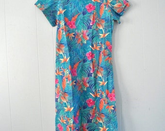 Simple Tropical Dress by Linda Tilson Rainforest 80s 90s Ladies Size SMALL