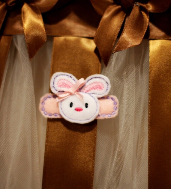 Pink Bunny Hair Clip Easter alligator Clip Felt Clip