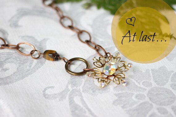 At last bridesmaid necklace vintage reclaimed piece one of a kind