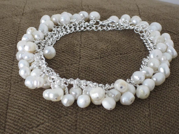 Freshwater Pearl Anklet Beach Wedding Bride Jewelry Gifts