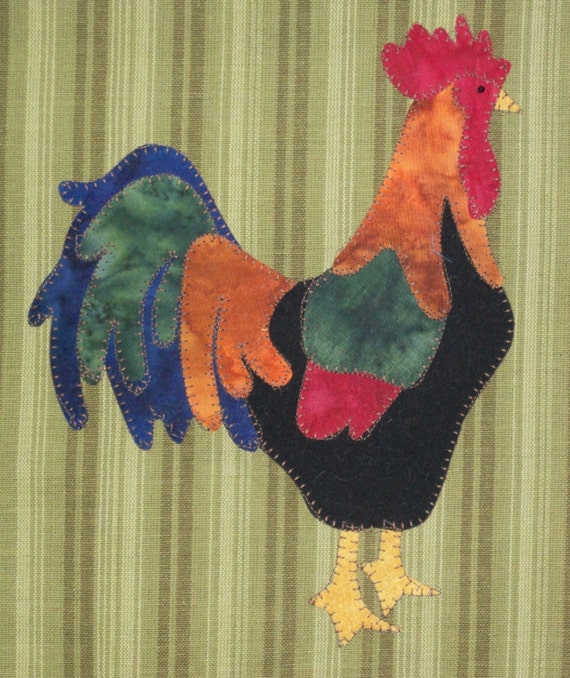 pattern for quilt beginner Applique Tea Towel PDF quiltdoodledesigns Pattern by Rooster for