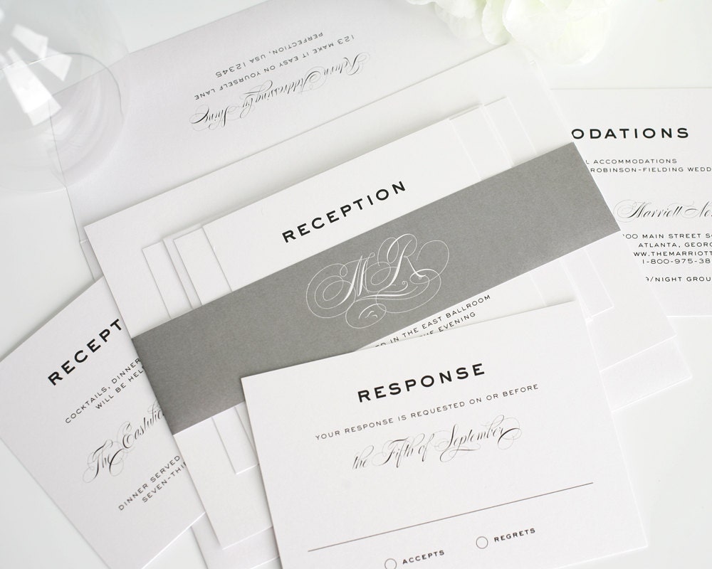 Elegant Grey Wedding Invitations 1