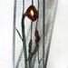 Red poppy stained glass flower suncatcher panel bright vibrant decorative art, poppies