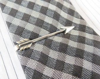 Arrow Tie Bar- Sterling Silver & Antiqued Brass Finishes- Gifts For Men- Groomsmen Gifts