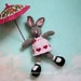 Kids Toy Easter Bunny - Hand Knit Stuffed Animal - Children Spring Soft Knit Toy Rabbit in Pink Dress (Ready to Ship)