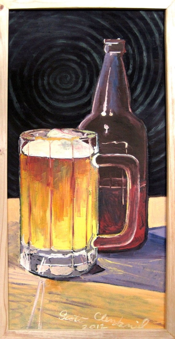 BEER Oil Painting of Homebrew Pale Ale, Gifts for Home Brewer, Gifts ...