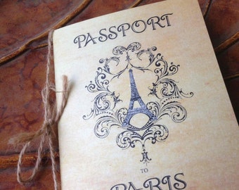 Passport to Paris Invitation - Passport Invitation - Vintage Inspired Invitation