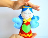 Angel Christmas Ornament, Plush toy Angel Handstitched, Handmade Toy A915 Il_170x135