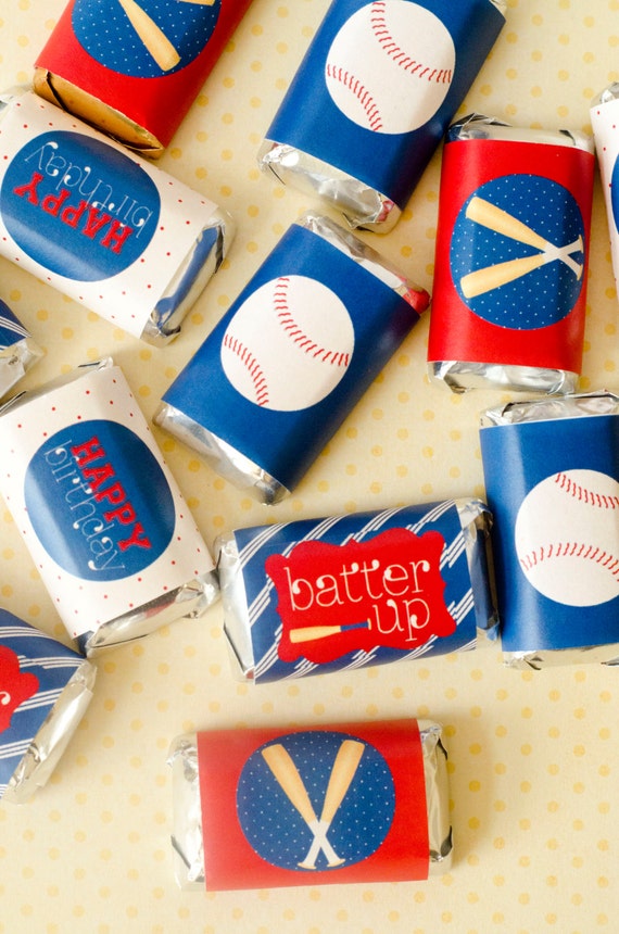 Baseball Birthday Party PRINTABLE Mini Candy Wrappers (INSTANT DOWNLOAD) from Love The Day Il_570xn