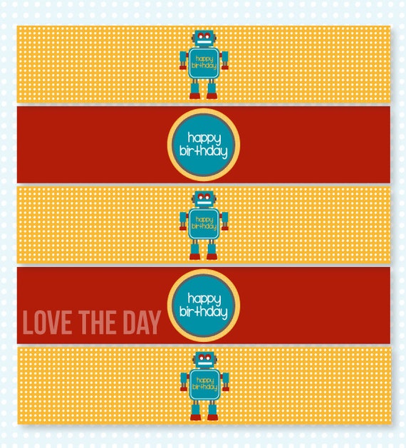 Robot Party PRINTABLE Drink Labels (INSTANT DOWNLOAD) by Love The Day Il_570xn