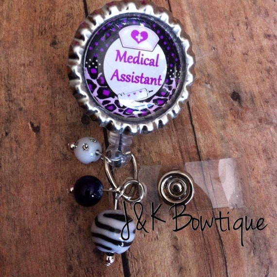 Medical Assistantretractable badge reel...Purple