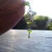 Brass and Olive Green Glass Beaded Pendant Necklace