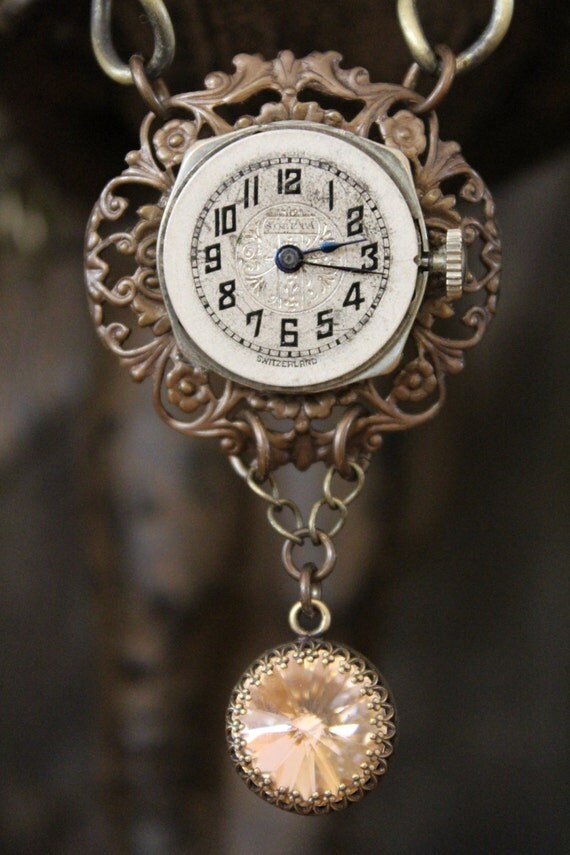 Items similar to Vintage Watch Face Necklace on Etsy