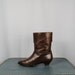 Vintage Two Tone REPTILE Leather FOLDED Top Boots. 7.5E (38 Euro)