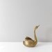 7. 5" mid century carved brass swan container figurine // terrarium pot