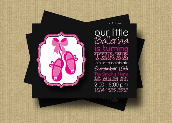 Ballerina Birthday Invitation Il_570xn