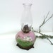 Hurricane Lamp Antique Oil Lamps Gone with the Wind Victorian Lighting Pink Green White Roses