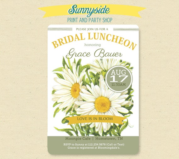 Daisy / Daisies Garden Party Invitation - Bridal Shower - You Choose Colors Il_570xn