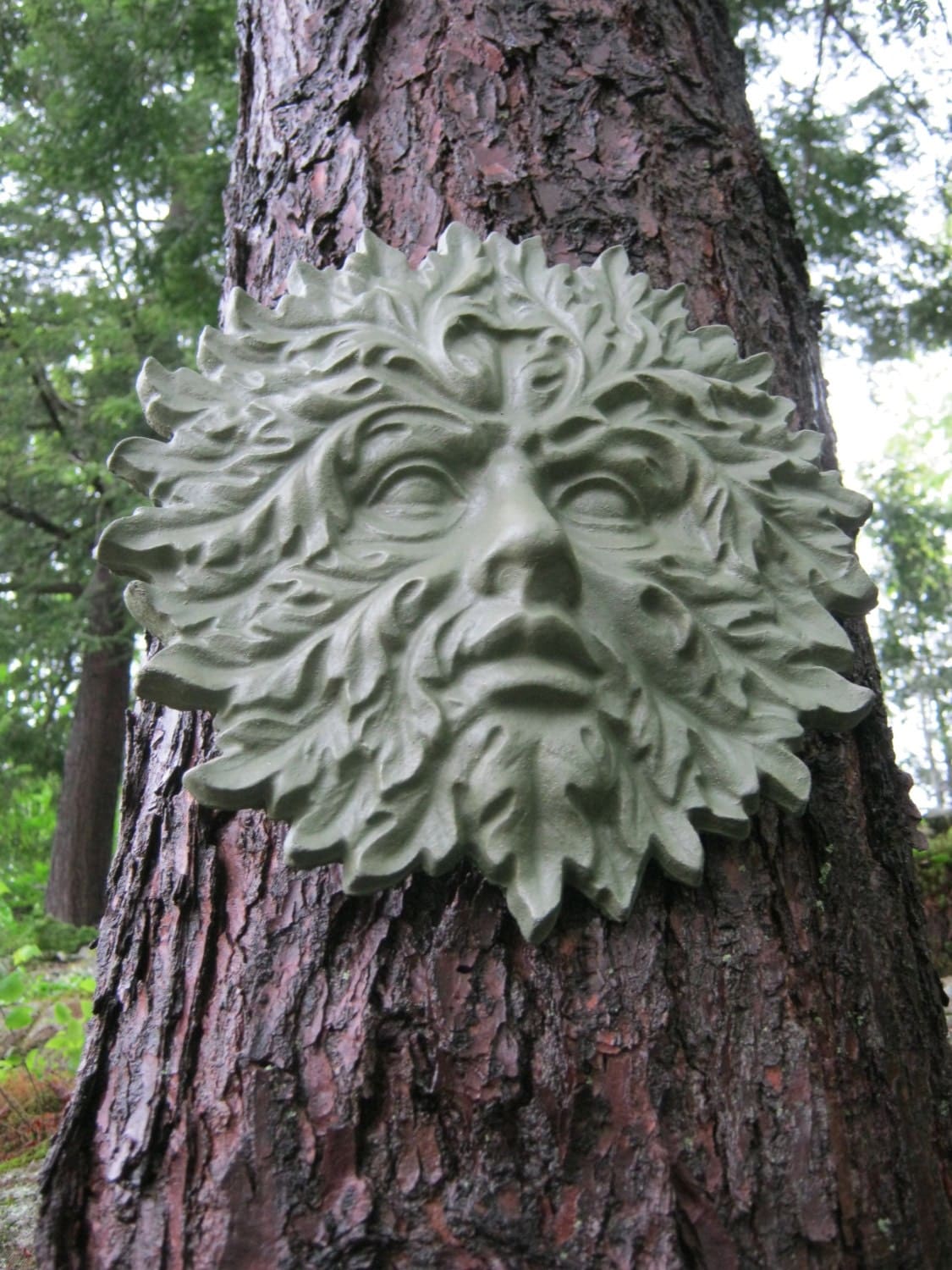 Green Man Face Concrete Garden Decor Cement Face Greenman