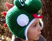 Yoshi Hat Crochet Pattern - Instant Download - il_214x170.418363305_i8oz