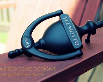 Custom Engraved "Cambridge" Style Solid Brass - AGED BRONZE Door Knocker