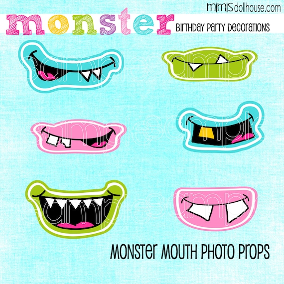 Monster Photo Props-Monster Mouths-PDF by MimisDollhouse on Etsy
