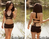 Hooded Swimsuit Bikini Top with Convertible Wrap and Tie Straps- Hood is removable