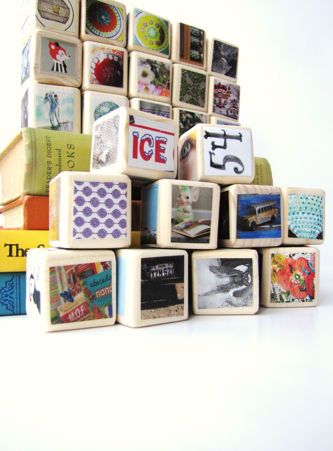 Large Set of Wooden Blocks. Decoration. Unique baby by MiaBooo