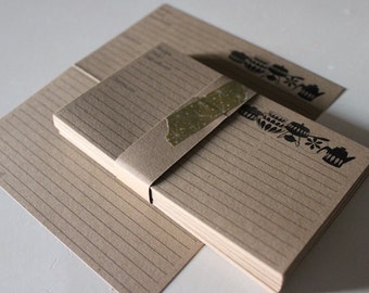 Recipe Cards Vintage Style Folded Cathrineholm Kraft Brown for the Modern Cooks Kitchen 3 x 5 or 4 x 6 - Set of 10