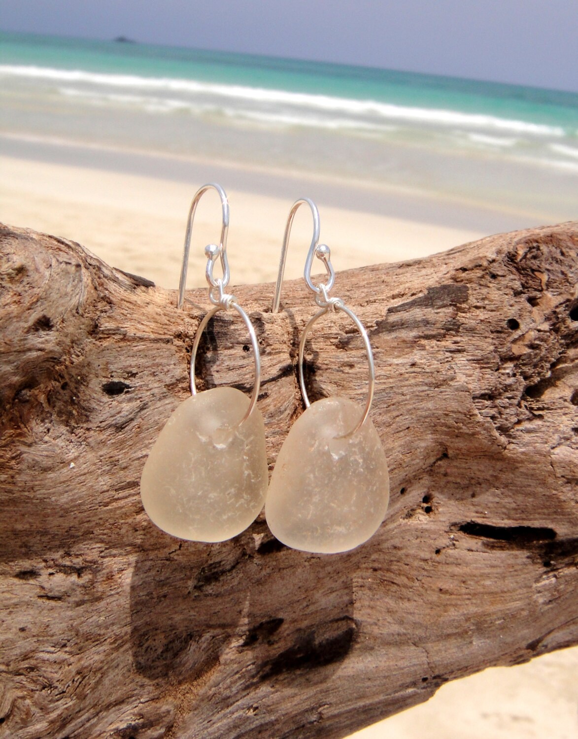 Hawaiian Kauai Clear Beach Glass on 925 by LindseysBeachGlass