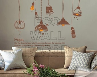 PEEL and STICK Removable Vinyl Wall Sticker Mural Decal Art - Lamp Decor