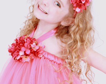 Caribbean Breeze - Coral - Stretchy Flower Headband: Fits toddler to adult - il_340x270.422456441_gm4l