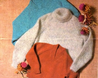 On Sale - Sirdar Knitting Pattern No 7006 for Childrens Raglan Sweaters - Vintage 1970s