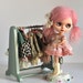 Blythe Closet Clothes Rack - Sage - Jack and Jill custom Handmade 1/6 scale doll dress rack