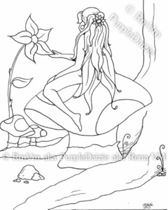 fairy on a mushroom coloring pages - photo #31