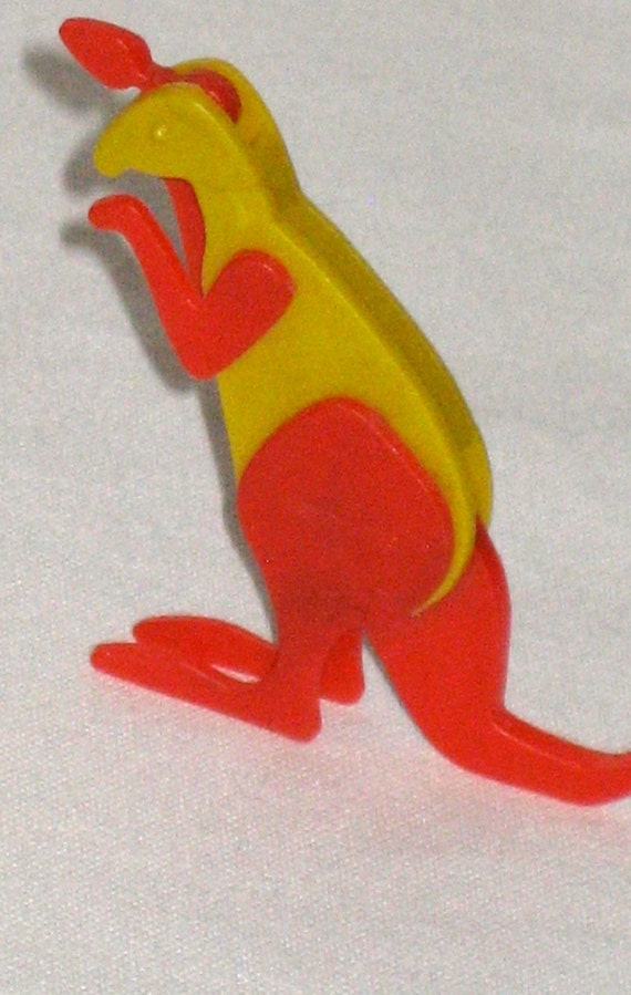 Vintage 70s plastic movable kangaroo toy by by sweetalicelovesyou