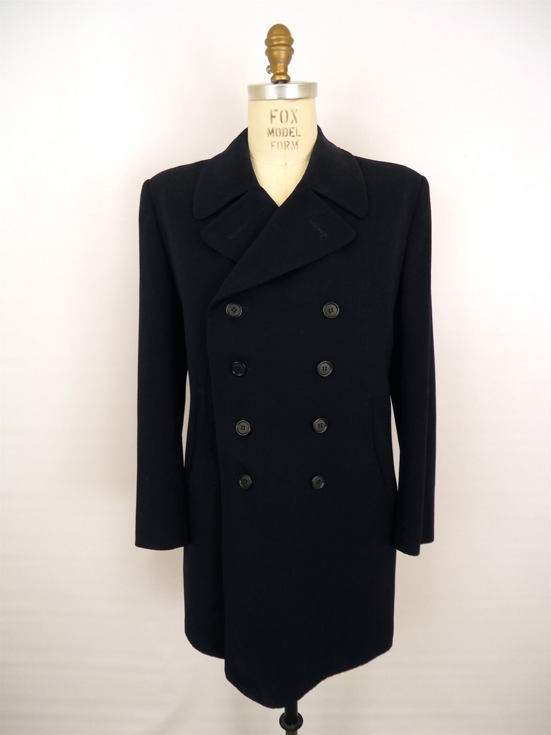 Classic Navy Blue Pea Coat / double breasted naval by CompanyMan