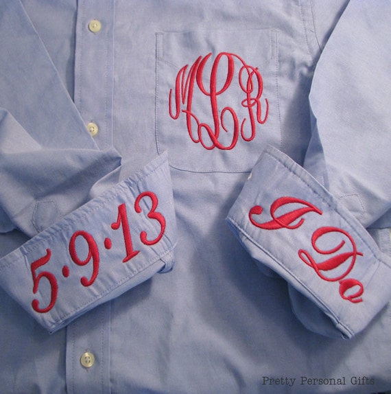 Blue Oxford Bridal Party Shirt by PrettyPersonalGifts on Etsy
