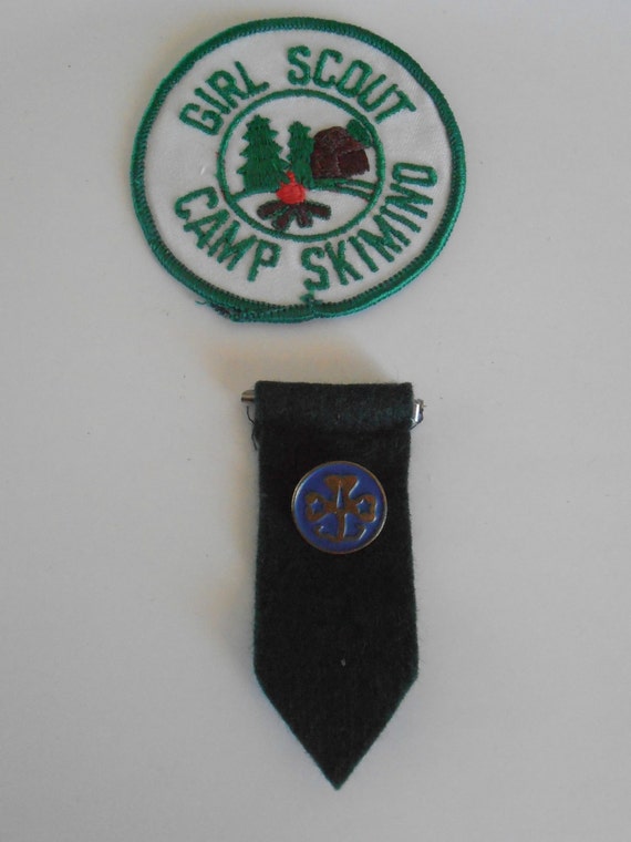 Vintage Girl SCOUT Camp Patch CAMP SKIMINO and blue by tjmccarty
