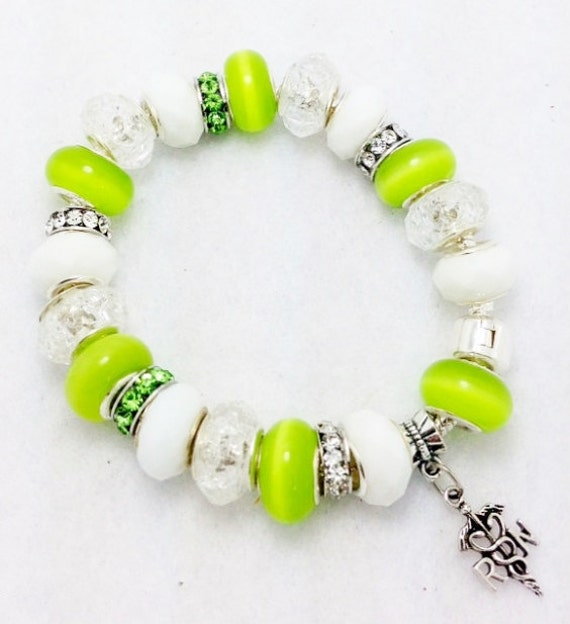 Green RN Nurse European Bracelet