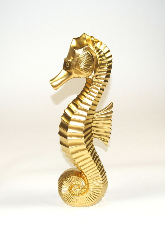 The Gold Seahorse Sea Horse Statue Ocean Life Statue