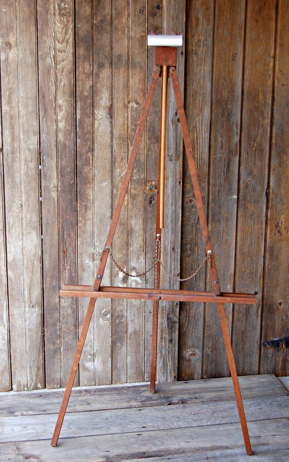 Large Vintage Collapsible Wooden Easel