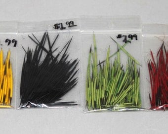 Dyed North American Porcupine Quills, perfect for jewelry, art, and crafts,