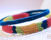 Hand Woven Brightly Colored Thread Wrap Friendship Bangle Set
