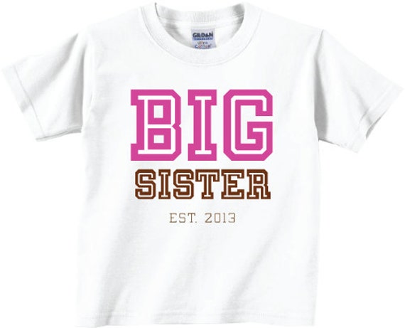 Personalized Big Sister Shirts College Lettering Tees