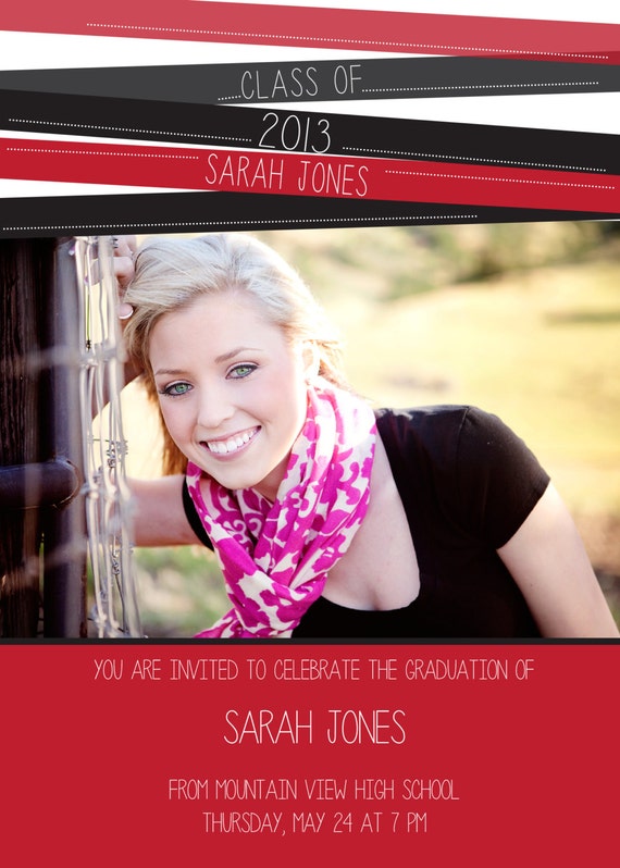 Items similar to GRADUATION PARTY invitation announcement on Etsy