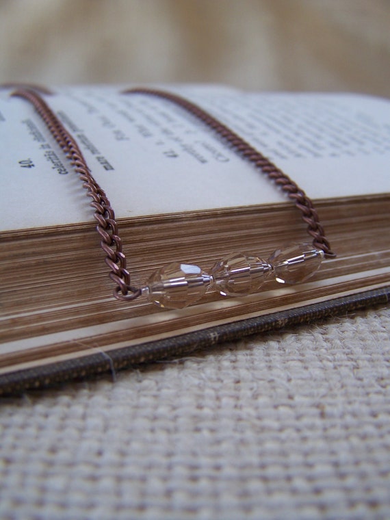 Faceted Glass Beaded Chain Necklace in Shades of by belleonabudget