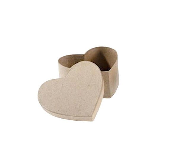 Paper Mache Heart Shaped Box - Party Favor or Holiday Gift Box - Craft and Party Supplies Il_570xn