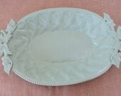 Vintage Metal Tray Platter with Ornate Leaves Acorns Pistachio Green Il_170x135